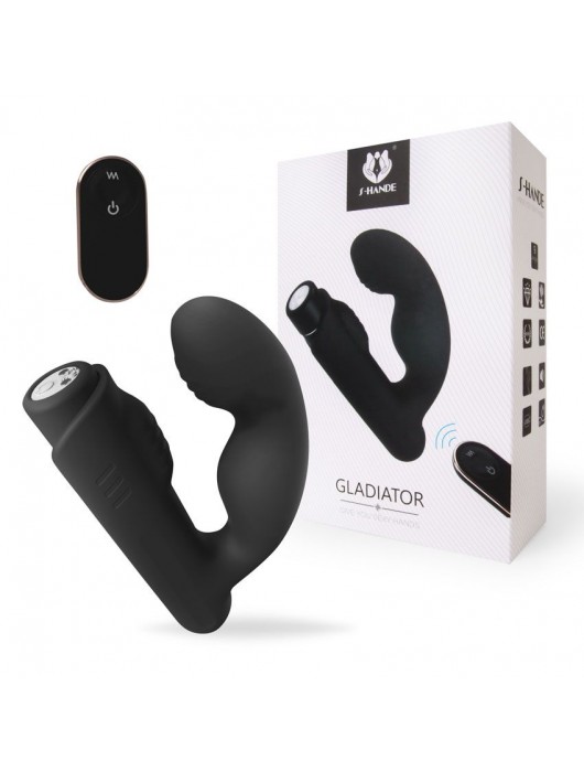 Черный вибромассажер Gladiator - 10,7 см. - S-HANDE - в Орске купить с доставкой