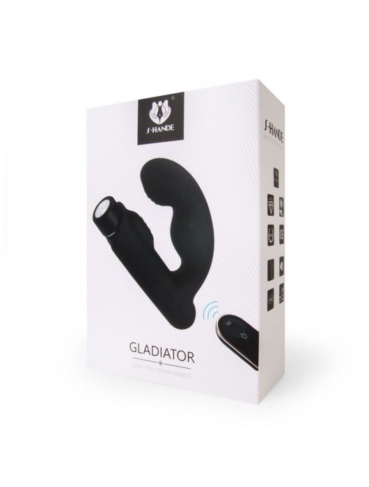 Черный вибромассажер Gladiator - 10,7 см. - S-HANDE - в Орске купить с доставкой