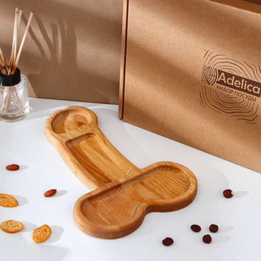 Деревянное блюдо для подачи в форме члена (32,5 х 20 х 1,7 см) - Сима-Ленд - купить с доставкой в Орске