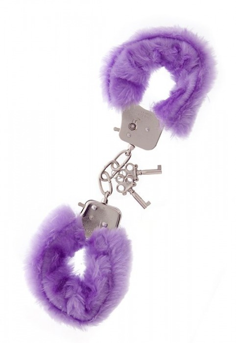 Фиолетовые меховые наручники METAL HANDCUFF WITH PLUSH LAVENDER - Dream Toys - купить с доставкой в Орске