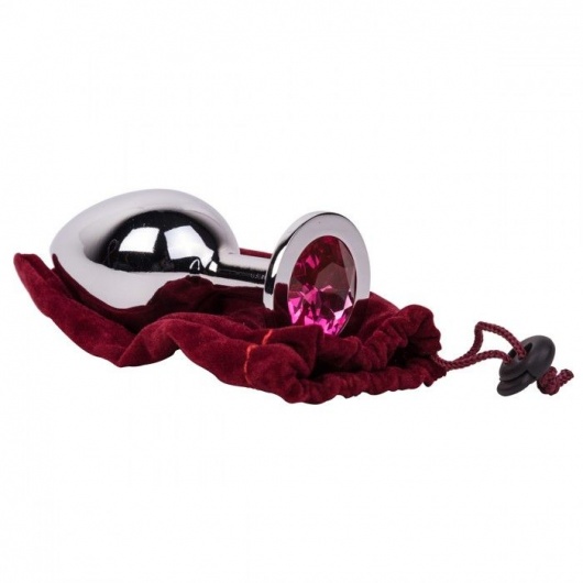 Большой стальной плаг с розовым кристаллом Pink Bubble Gum - 9,5 см. - Erotic Fantasy - купить с доставкой в Орске