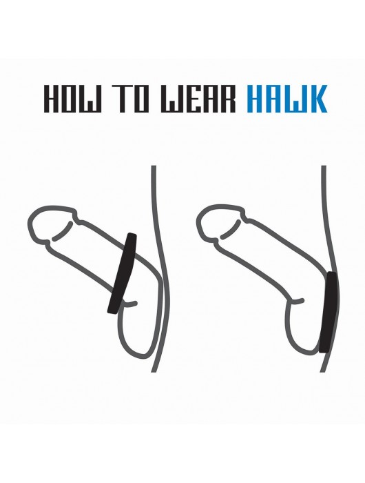 Черное эрекционное кольцо-пламя Rooster Hawk - Velv or - в Орске купить с доставкой