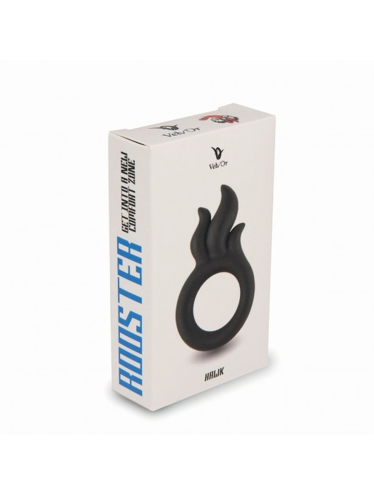 Черное эрекционное кольцо-пламя Rooster Hawk - Velv or - в Орске купить с доставкой