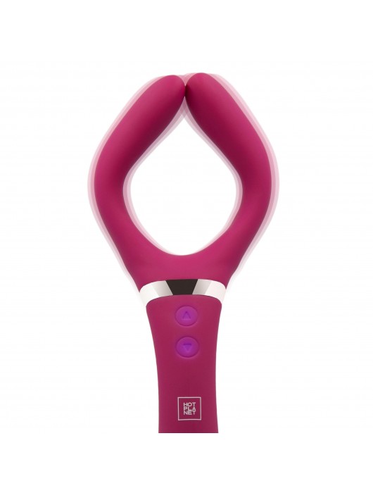 Бордовый двусторонний стимулятор Aster - 28,2 см. - HOT planet