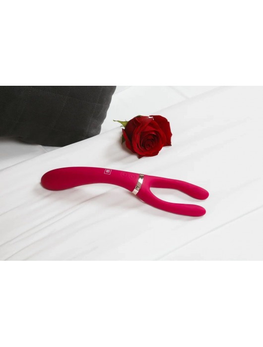 Бордовый двусторонний стимулятор Aster - 28,2 см. - HOT planet