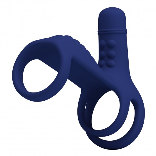 Синяя вибронасадка на пенис Vibrating Penis Sling - Baile - в Орске купить с доставкой