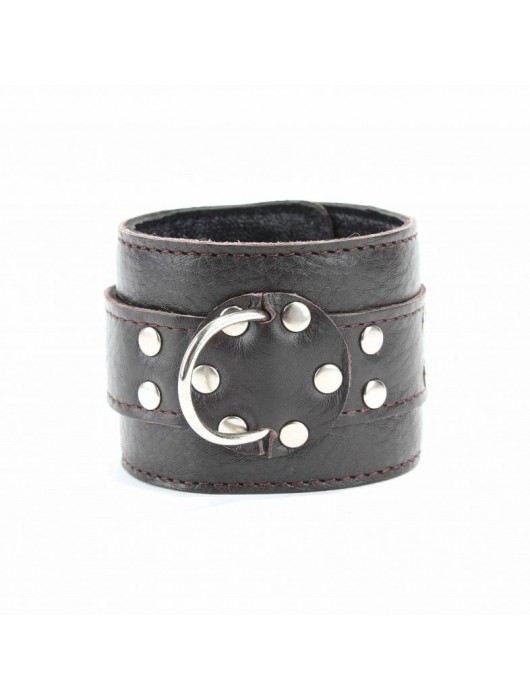 Коричневые оковы из мягкой кожи на металлической цепочке - БДСМ Арсенал - купить с доставкой в Орске