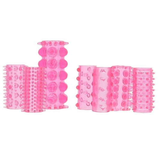 Набор из 7 розовых насадок на пенис ONE-A-DAY PENIS SLEEVES PINK - Seven Creations - в Орске купить с доставкой