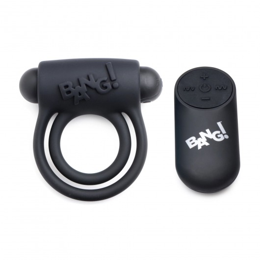 Черное эрекционное виброкольцо 28X Remote Control Vibrating Cock Ring   Bullet - XR Brands - в Орске купить с доставкой