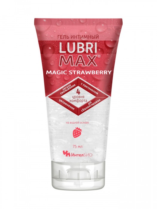 Интимный гель-смазка на водной основе Lubrimax Magic Strawberry - 75 мл. - ИнтелБИО - купить с доставкой в Орске