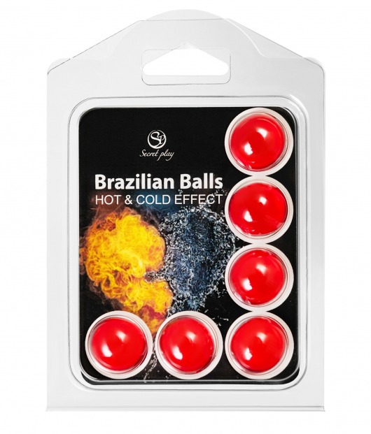 Набор из 6 шариков с массажным маслом Brazilian Balls с охлаждающим и разогревающим эффектом - Secret Play - купить с доставкой в Орске