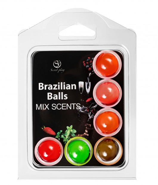 Набор из 6 шариков с ароматизированными массажными маслами Brazilian Balls - Secret Play - купить с доставкой в Орске