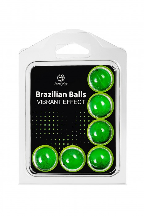 Набор из 6 шариков с массажным маслом Brazilian Balls с эффектом вибрации - Secret Play - купить с доставкой в Орске