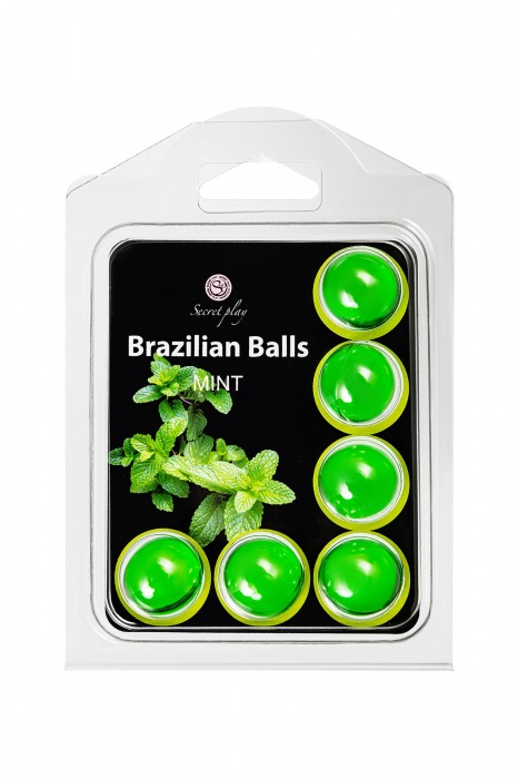 Набор из 6 шариков с массажным маслом Brazilian Balls с ароматом мяты - Secret Play - купить с доставкой в Орске