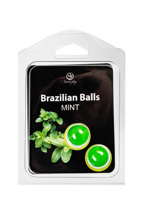 Набор из 2 шариков с массажным маслом Brazilian Balls с ароматом мяты - Secret Play - купить с доставкой в Орске