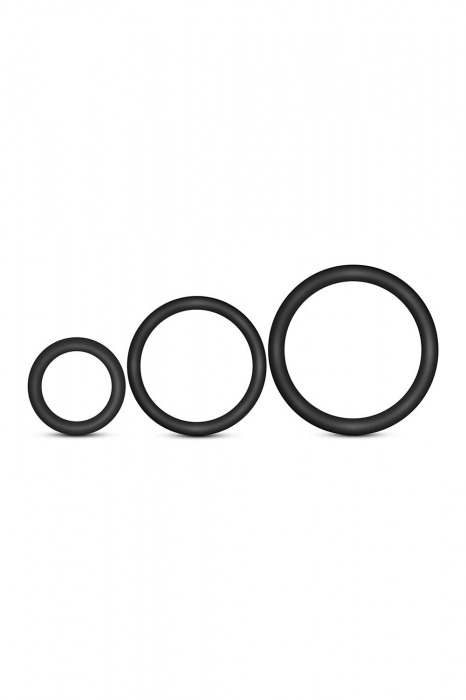 Набор из 3 черных эрекционных колец Cock Ring Set - Blush Novelties - в Орске купить с доставкой