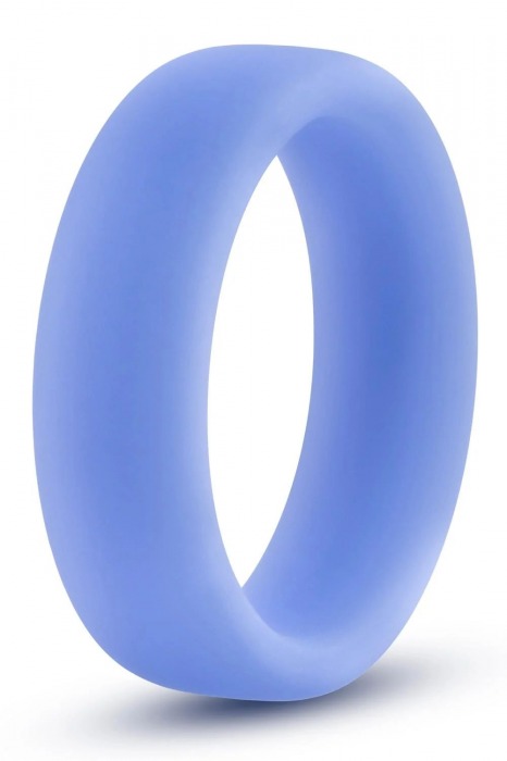 Голубое люминесцентное кольцо Silicone Glo Cock Ring - Blush Novelties - в Орске купить с доставкой