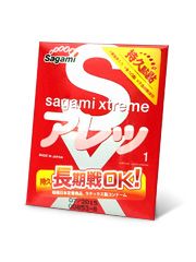 Утолщенный презерватив Sagami Xtreme FEEL LONG с точками - 1 шт. - Sagami - купить с доставкой в Орске