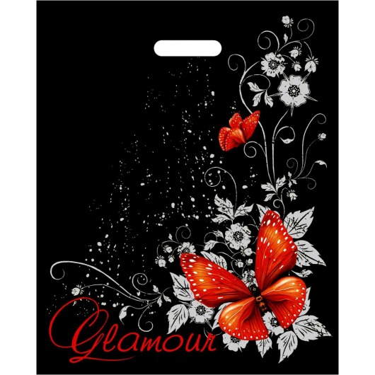 Черный пакет Glamour с вырубной ручкой (38х47 см) - Сима-Ленд - купить с доставкой в Орске