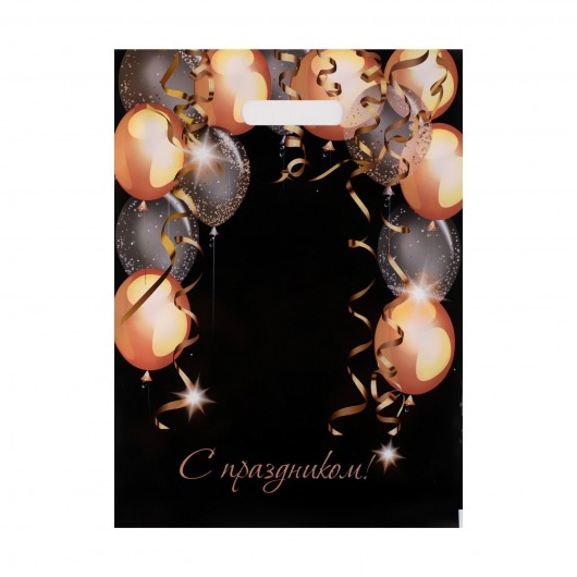 Пакет с вырубной ручкой и принтом в виде шариков (30х40 см) - Сима-Ленд - купить с доставкой в Орске