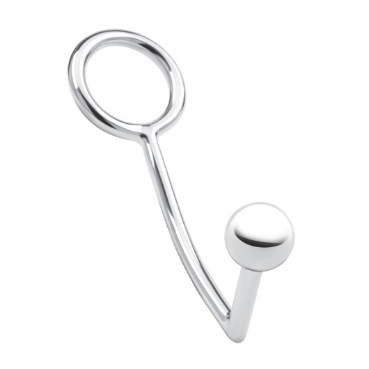 Кольцо на пенис с анальным стимулятором Stainless Steel Anal Hook   Cock Ring - BlueLine - в Орске купить с доставкой