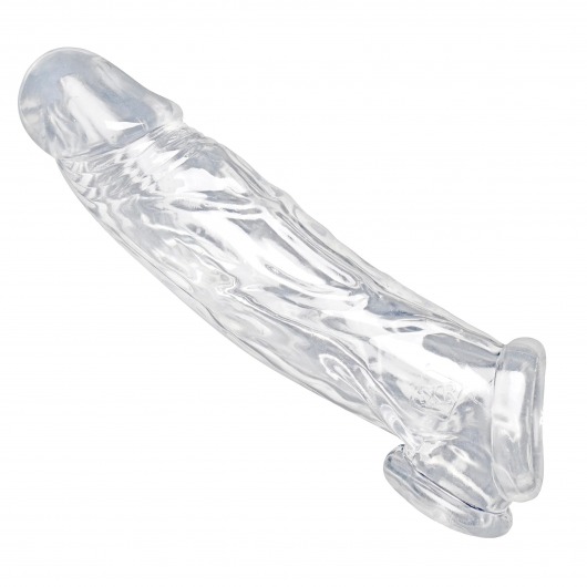 Прозрачная насадка для увеличения члена Realistic Clear Penis Enhancer and Ball Stretcher - 20,3 см. - XR Brands - в Орске купить с доставкой