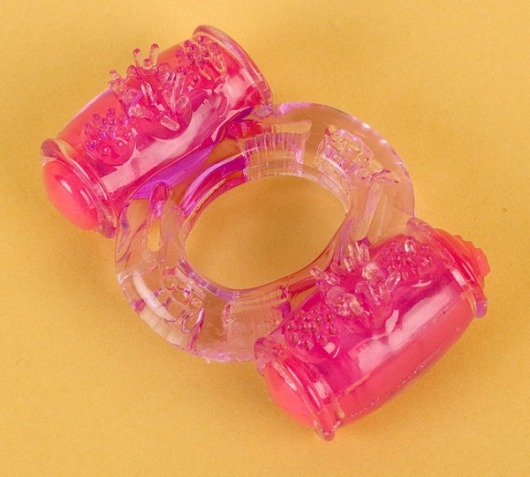 Фиолетовое виброкольцо с двумя вибропульками - Toyfa Basic - в Орске купить с доставкой