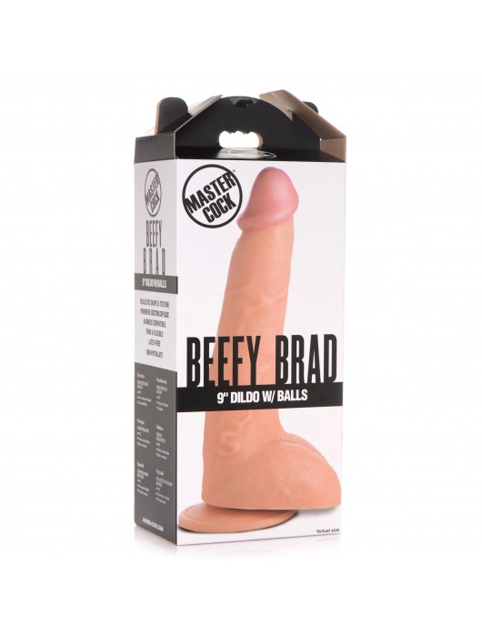 Телесный фаллоимитатор Beefy Brad 9’’ Dildo with Balls - 22,4 см. - XR Brands