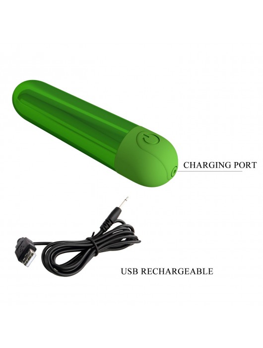 Зеленая перезаряжаемая вибропуля Kiwi - Baile