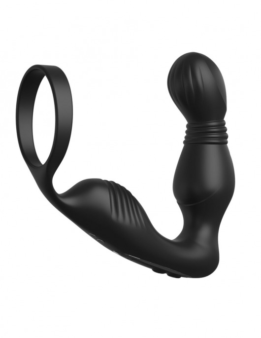 Черный вибростимулятор простаты с эрекционным кольцом Ass-Gasm Pro P-Spot Milker - Pipedream - в Орске купить с доставкой