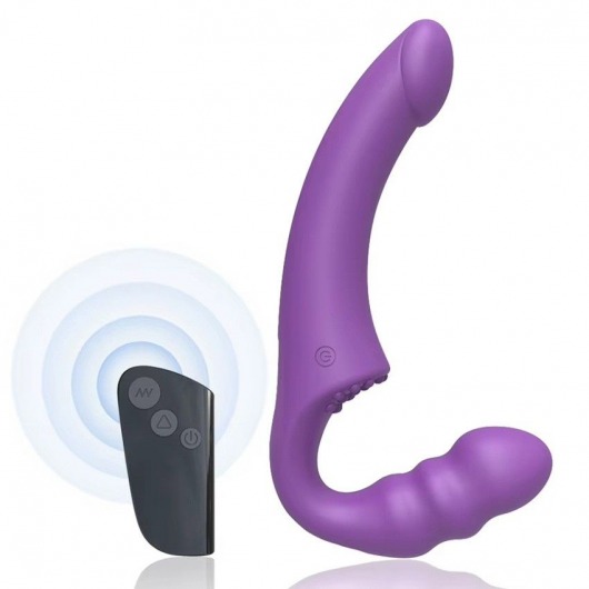 Фиолетовый безремневой страпон Straples Strap-On Dildo - Erokay - купить с доставкой в Орске