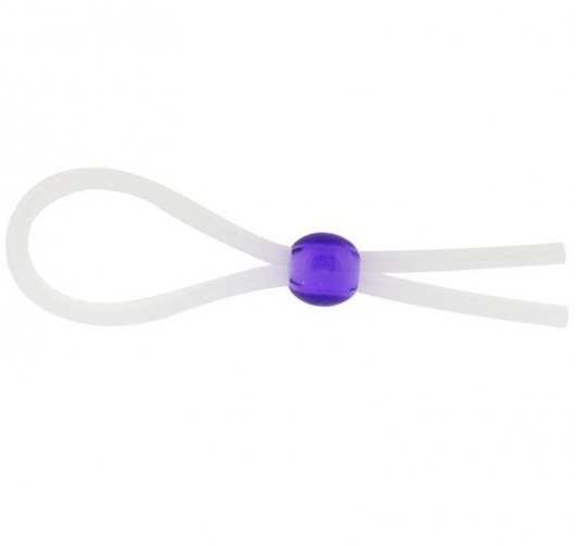 Прозрачное лассо с фиолетовой бусиной SILICONE COCK RING WITH BEAD LAVENDER - NMC - в Орске купить с доставкой