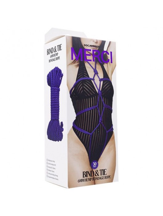 Фиолетовая верёвка для связывания и фиксации Bind Tie - 9,14 м. - Doc Johnson - купить с доставкой в Орске