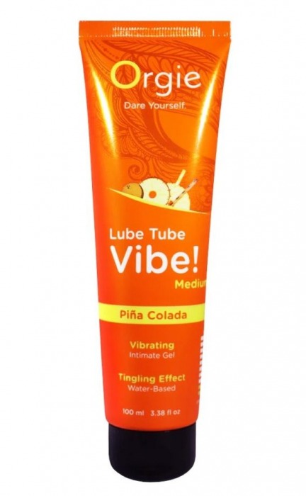 Гель с эффектом вибрации Lube Tube Vibe Medium Pina Colada - 100 мл. - ORGIE - купить с доставкой в Орске