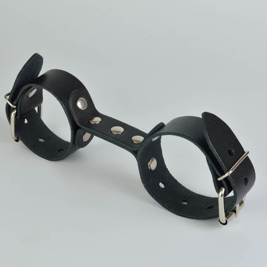 Черные кожаные наручники-фиксатор - Sitabella - купить с доставкой в Орске