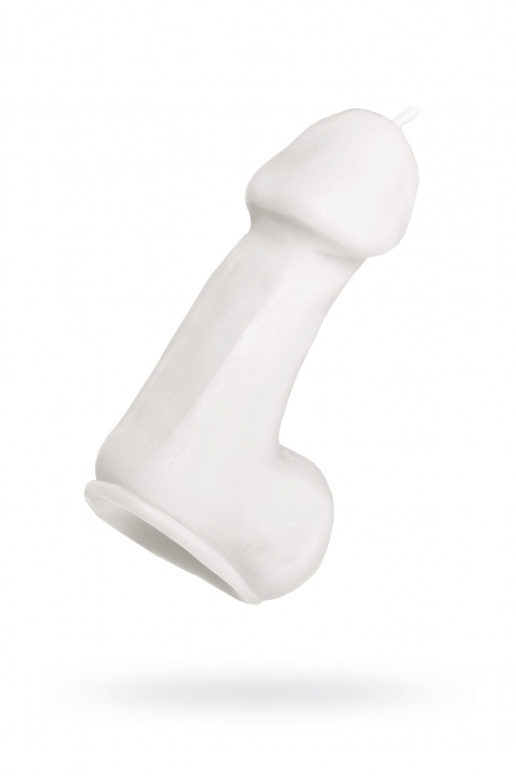 Белая свеча в форме пениса - 47 гр. - Pecado - купить с доставкой в Орске