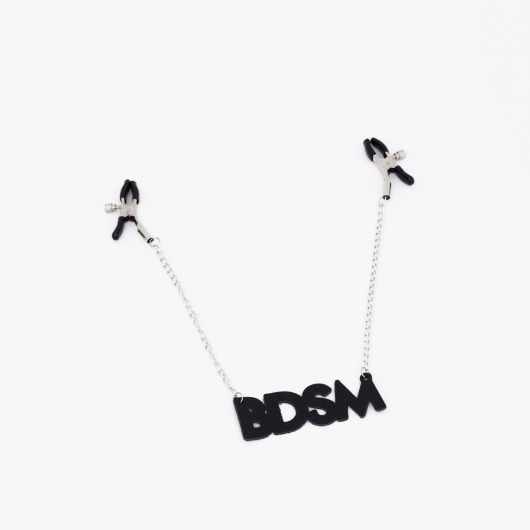 Зажимы на соски с кожаной подвеской BDSM - Crazy Handmade - купить с доставкой в Орске