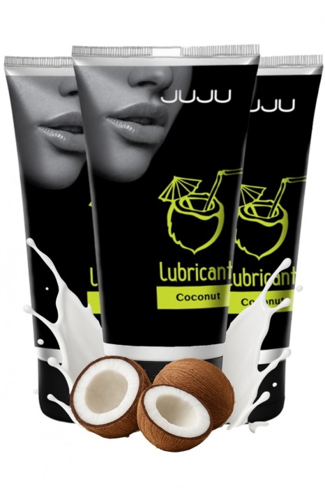 Набор из 3 съедобных лубрикантов JUJU со вкусом кокоса - JuJu - купить с доставкой в Орске Набор из 3 съедобных лубрикантов JUJU со вкусом кокоса - JuJu - купить с доставкой в Орске