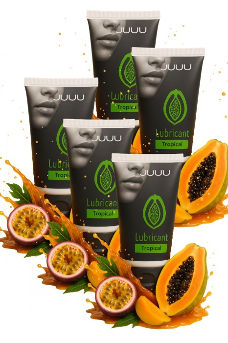 Набор из 5 съедобных лубрикантов JUJU со вкусом тропических фруктов - JuJu - купить с доставкой в Орске Набор из 5 съедобных лубрикантов JUJU со вкусом тропических фруктов - JuJu - купить с доставкой в Орске