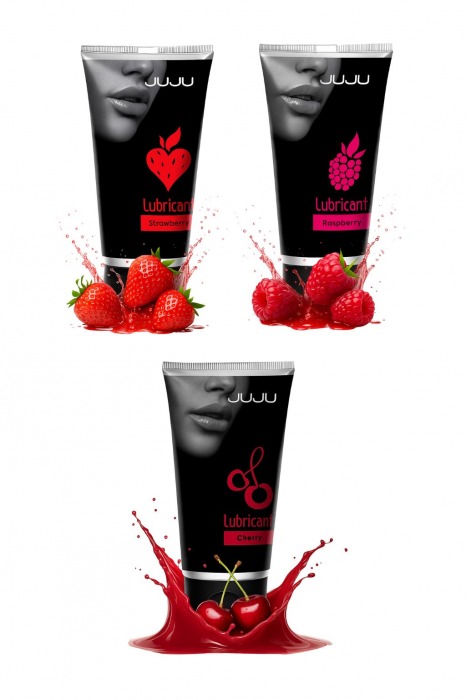 Набор из 3 съедобных лубрикантов JUJU (клубника, малина, вишня) - JuJu - купить с доставкой в Орске Набор из 3 съедобных лубрикантов JUJU (клубника, малина, вишня) - JuJu - купить с доставкой в Орске