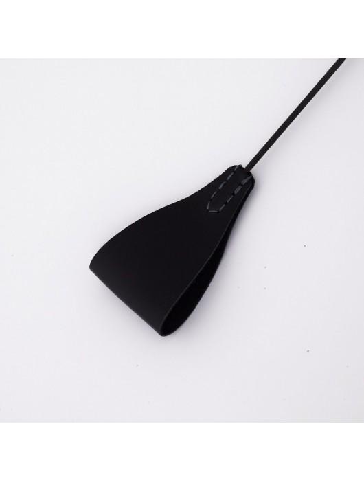 Стек с широким черным кожаным наконечником и металлической ручкой - 67 см. - Crazy Handmade - купить с доставкой в Орске