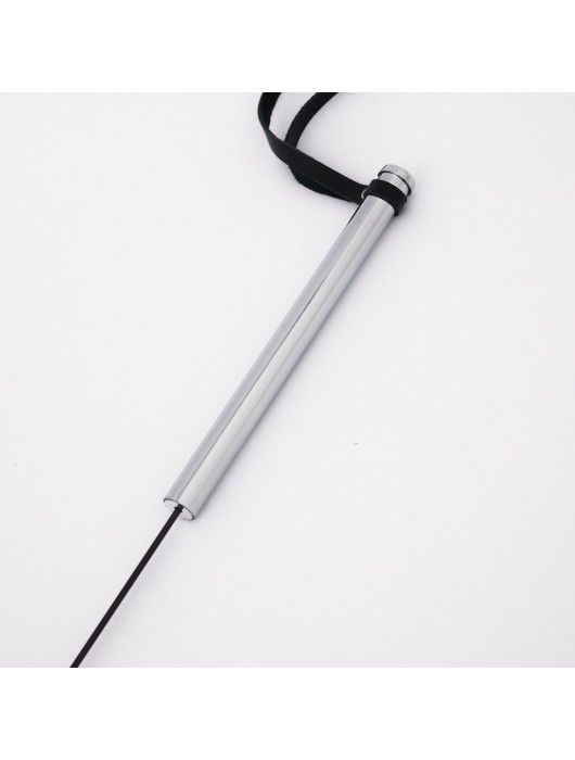 Стек с широким черным кожаным наконечником и металлической ручкой - 67 см. - Crazy Handmade - купить с доставкой в Орске