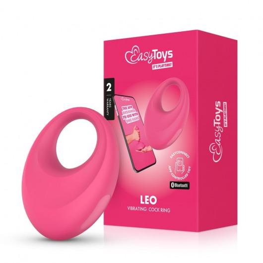 Розовое интерактивное эрекционное виброкольцо Leo - Easy toys - в Орске купить с доставкой