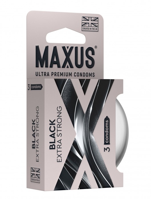 Черные утолщенные презервативы MAXUS Extra Strong с железным кейсом - 3 шт. - Maxus - купить с доставкой в Орске