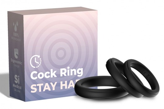 Набор из 3 черных эрекционных колец Stay Hard - Boys of Toys - в Орске купить с доставкой