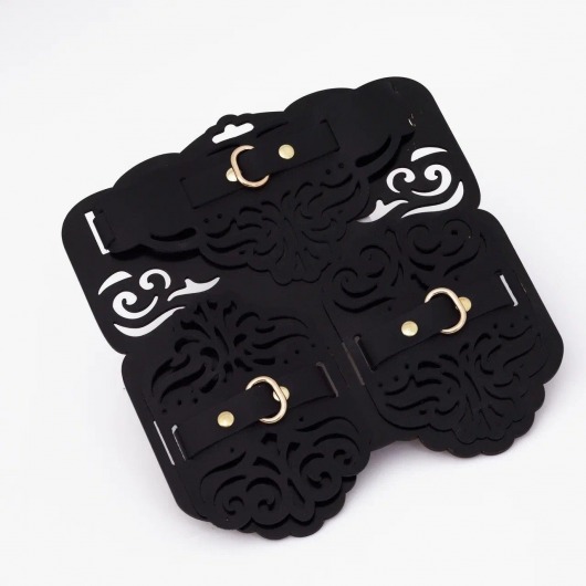 Фигурный набор для БДСМ-игр с узорами и золотистой фурнитурой - Crazy Handmade - купить с доставкой в Орске