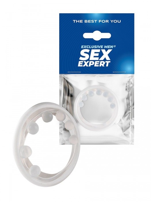 Эрекционное кольцо с мягкой стимулирующей насадкой - Sex Expert - в Орске купить с доставкой