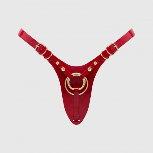 Красный пояс для фиксации насадок Strap-On-Me Leatherette Harness Fabulous - Strap-on-me - купить с доставкой в Орске