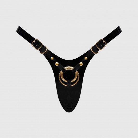 Черный пояс для фиксации насадок Strap-On-Me Leatherette Harness Fabulous - Strap-on-me - купить с доставкой в Орске