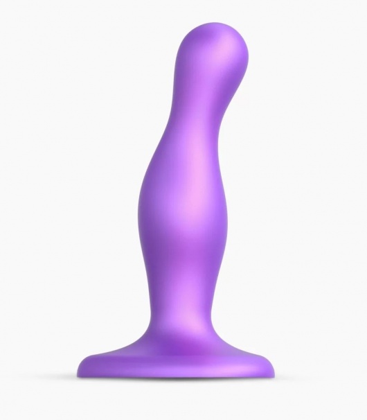 Фиолетовая насадка Strap-On-Me Dildo Plug Curvy size S - Strap-on-me - купить с доставкой в Орске